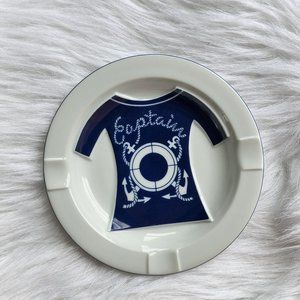 Vintage‎ ceramic nautical raised detail shirt with captain print ashtray